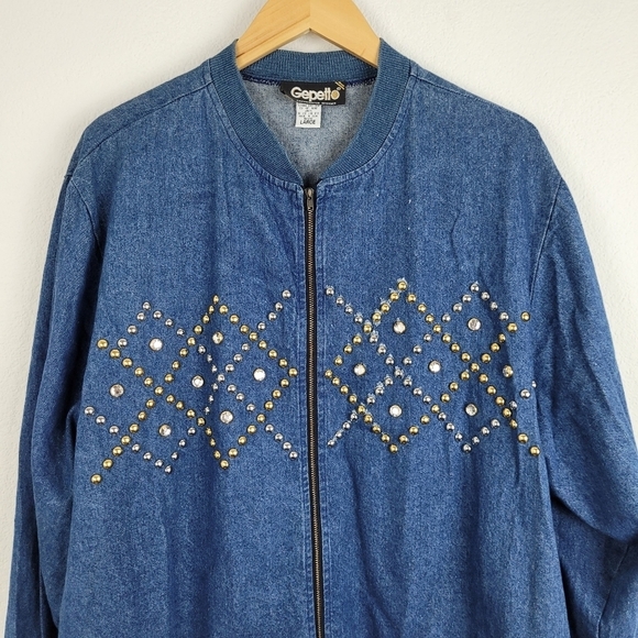 Vintage Geopetto studded Oversized jean jacket - Picture 9 of 9